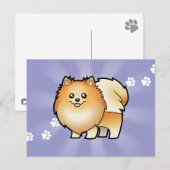 漫画ポメラニア犬 ポストカード (正面/裏面)
