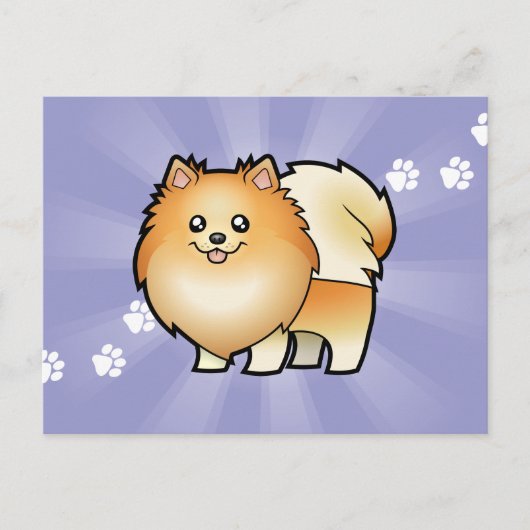 漫画ポメラニア犬 ポストカード (正面)