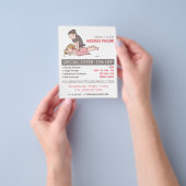 漫画マッサージ、マッサージセラピー、マッサージパーラー チラシ (手)