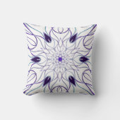 漫画マンダラの花の白と紫 クッション (正面)