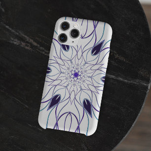 漫画マンダラの花の白と紫 iPhone 11 ケース