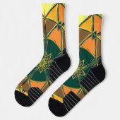 漫画マンダライエローオレンジと緑 ソックス (左)