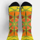 漫画マンダライエローオレンジと緑 ソックス (上部)