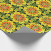 漫画マンダライエローオレンジと緑 ラッピングペーパー (角)