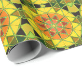 漫画マンダライエローオレンジと緑 ラッピングペーパー (ロールコーナー)
