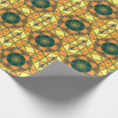 漫画マンダライエローオレンジと緑 ラッピングペーパー (角)
