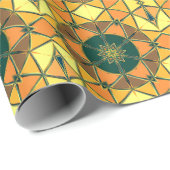 漫画マンダライエローオレンジと緑 ラッピングペーパー (ロールコーナー)