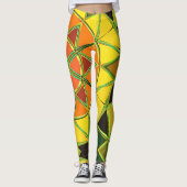 漫画マンダライエローオレンジと緑 レギンス (正面)