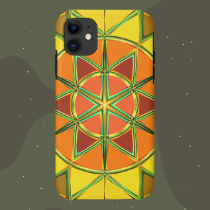 漫画マンダライエローオレンジと緑 iPhone 11 ケース