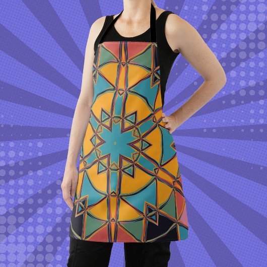 漫画マンダライエローブルーとオレンジ エプロン
