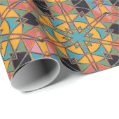 漫画マンダライエローブルーとオレンジ ラッピングペーパー (ロールコーナー)