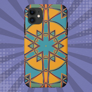 漫画マンダライエローブルーとオレンジ iPhone 11 ケース