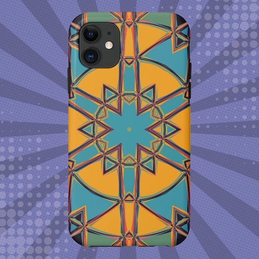 漫画マンダライエローブルーとオレンジ Case-Mate iPhoneケース