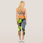 漫画マンダラグリーンブルーとオレンジ カプリレギンス (裏面)