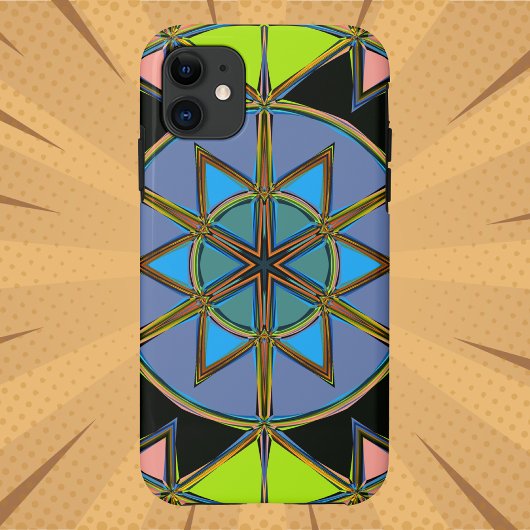 漫画マンダラグリーンブルーとオレンジ Case-Mate iPhoneケース