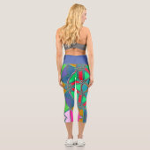 漫画マンダラグリーン赤と青 カプリレギンス (裏面)