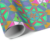 漫画マンダラグリーン赤と青 ラッピングペーパー (ロールコーナー)