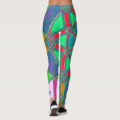 漫画マンダラグリーン赤と青 レギンス (裏面)