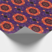 漫画マンダラパープルとオレンジ ラッピングペーパー (角)