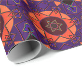 漫画マンダラパープルとオレンジ ラッピングペーパー (ロールコーナー)