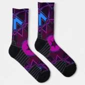 漫画マンダラパープルピンクとブルー ソックス (右)