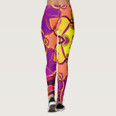 漫画マンダラフラワーイエローオレンジとピンク レギンス (裏面)