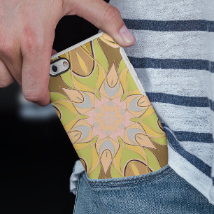 漫画マンダラフラワーオレンジグリーンとブルー iPhone 11 ケース