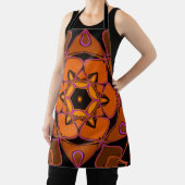 漫画マンダラフラワーオレンジピンクとブラック エプロン (インサイチュ)