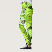 漫画マンダラフラワーグリーンとピンク レギンス (左)