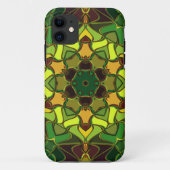 漫画マンダラフラワーグリーン黄色とオレンジ Case-Mate iPhoneケース (裏面)