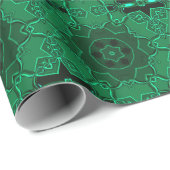 漫画マンダラフラワーグリーン ラッピングペーパー (ロールコーナー)
