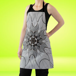 漫画マンダラフラワーグレー エプロン