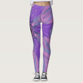 漫画マンダラフラワーパープルピンクとブルー レギンス (正面)