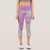 漫画マンダラフラワーピンクと白 カプリレギンス (正面)