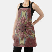 漫画マンダラフラワーピンクと黄色 エプロン (インサイチュ)