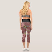 漫画マンダラフラワーピンクと黄色 カプリレギンス (裏面)