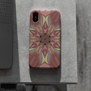 漫画マンダラフラワーピンクと黄色 iPhone 11 ケース
