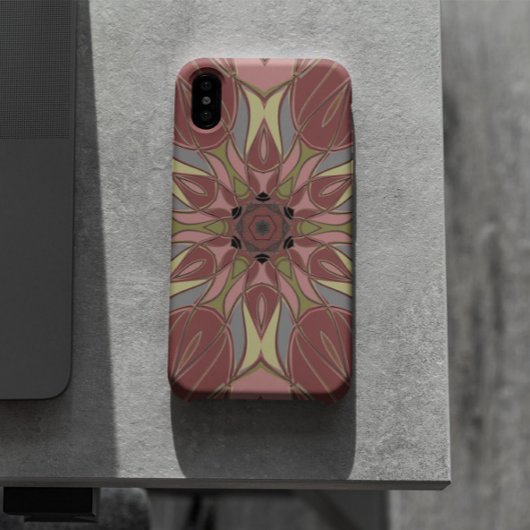 漫画マンダラフラワーピンクと黄色 Case-Mate iPhoneケース