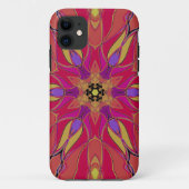 漫画マンダラフラワーピンク黄色と紫 Case-Mate iPhoneケース (裏面)