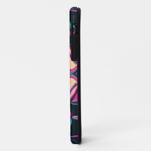 漫画マンダラフラワーピンク黄色と黒 Case-Mate iPhoneケース (裏面/左)