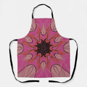 漫画マンダラフラワーピンク エプロン (正面)