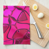 漫画マンダラフラワーピンク キッチンタオル (四つ折り)