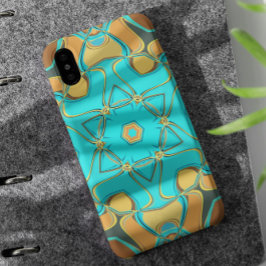 漫画マンダラフラワーブルーとオレンジ iPhone 11 ケース