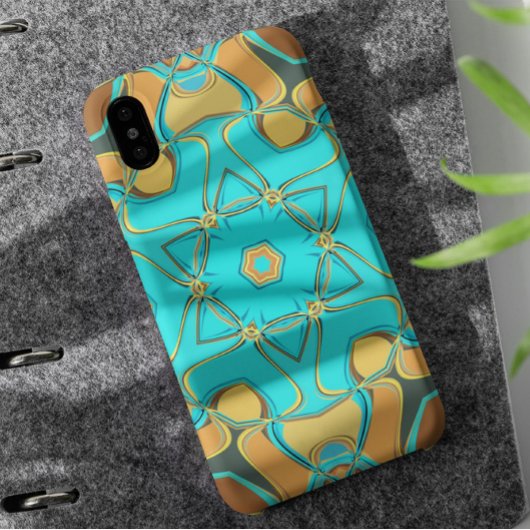 漫画マンダラフラワーブルーとオレンジ Case-Mate iPhoneケース