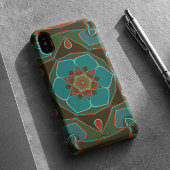 漫画マンダラフラワーブルーとオレンジ Case-Mate iPhoneケース