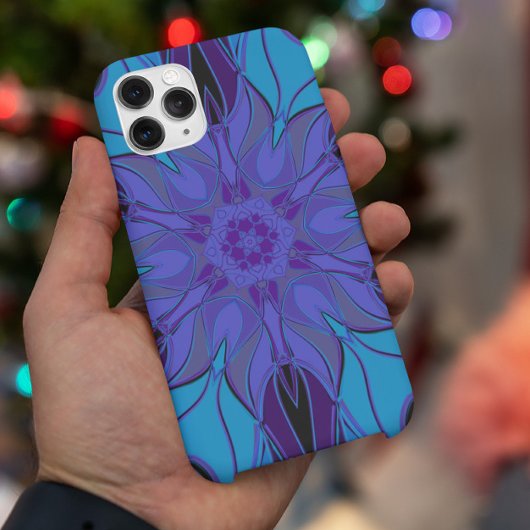 漫画マンダラフラワーブルーとパープル Case-Mate iPhoneケース