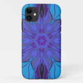 漫画マンダラフラワーブルーとパープル Case-Mate iPhoneケース (裏面)