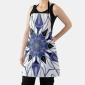 漫画マンダラフラワーブルーパープルとホワイト エプロン (インサイチュ)