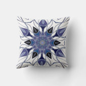 漫画マンダラフラワーブルーパープルとホワイト クッション (裏面)