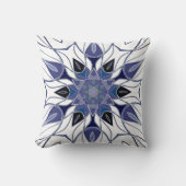 漫画マンダラフラワーブルーパープルとホワイト クッション (正面)
